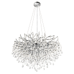 Люстра подвесная с прозрачными стеклянными подвесками в форме капель Диаметр 80 см Droplet Chandelier варинант исполнения - 4 | Loft Concept в Костроме