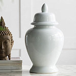 Ваза белая с крышкой однотонная Chinoiserie Ceramics варинант исполнения - 2 | Loft Concept в Костроме