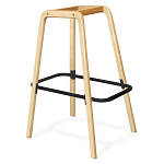 Барный стул со спинкой и мягкой обивкой с ромбами на 4-х деревянных ножках Голубой Велюр Ava Charm варинант исполнения - 4 | Loft Concept в Костроме