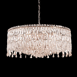 Люстра круглая с хрустальными подвесками на серебряном каркасе Roul Crystal Light варинант исполнения - 1 | Loft Concept в Костроме