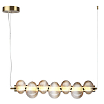 Подвесной светильник линейный с 7-ю рифлеными стеклянными шарами Marcelh Light варинант исполнения - 3 | Loft Concept в Костроме