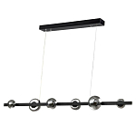 Люстра светодиодная линейная с 6-ю круглыми серыми плафонами Iona Chandelier Black  варинант исполнения - 1 | Loft Concept в Костроме