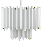 Люстра белая с гофрированным двойным абажуром Corrugated Double Lampshade варинант исполнения - 3 | Loft Concept в Костроме