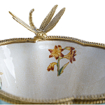 Ваза со стрекозой из фарфора с бронзовыми элементами Paradise Dragonfly варинант исполнения - 3 | Loft Concept в Костроме