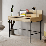 Стол письменный с выдвижным ящиком цвета древесины LEILA WORKING TABLE OAK ANTHRACITE варинант исполнения - 3 | Loft Concept в Костроме