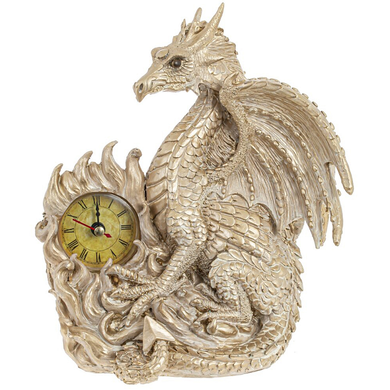 Часы в виде дракона Light Gold Dragon Clock Золотой Часы в виде дракона Light Gold Dragon Clock Золотой в Костроме | Loft Concept