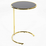 Приставной столик на золотистом основании с черной столешницей Noir варинант исполнения - 1 | Loft Concept в Костроме