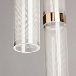 Люстра каскадная с прозрачными цилиндрическими плафонами Jenae Glass Tube Lighting варинант исполнения - 8 | Loft Concept в Костроме
