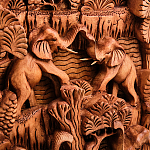 Панно из дерева пирамида из слонов Panel With Animals варинант исполнения - 2 | Loft Concept в Костроме