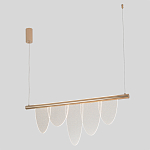 Люстра подвесная с пятью прозрачными элементами в форме лепестков и золотистым металлическим основанием DALI Tonin Casa варинант исполнения - 1 | Loft Concept в Костроме