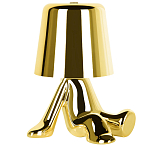 Настольная лампа фигурная золотого цвета с гладким абажуром Высота 17 см Sophia варинант исполнения - 2 | Loft Concept в Костроме
