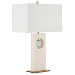 Настольная лампа из мрамора с тканевым прямоугольным абажуром Eternity варинант исполнения - 6 | Loft Concept в Костроме