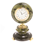 Часы настольные бронзовые из натуральных камней Мрамор и Змеевик Stone Clock варинант исполнения - 13 | Loft Concept в Костроме