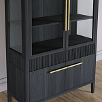 Витрина Primo со стеклянными фасадами и буфетом шпон Черный дуб варинант исполнения - 5 | Loft Concept в Костроме