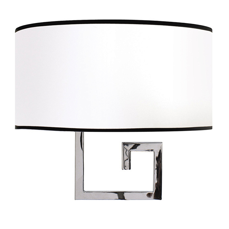 Бра с белым овальным абажуром с черной окантовкой Natural Concepts Хром Золотой Белый Черный в Костроме | Loft Concept 