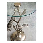 Столик с круглой стеклянной столешницей и корпусом в виде двух павлинов на ветке Table Two Peacocks варинант исполнения - 10 | Loft Concept в Костроме