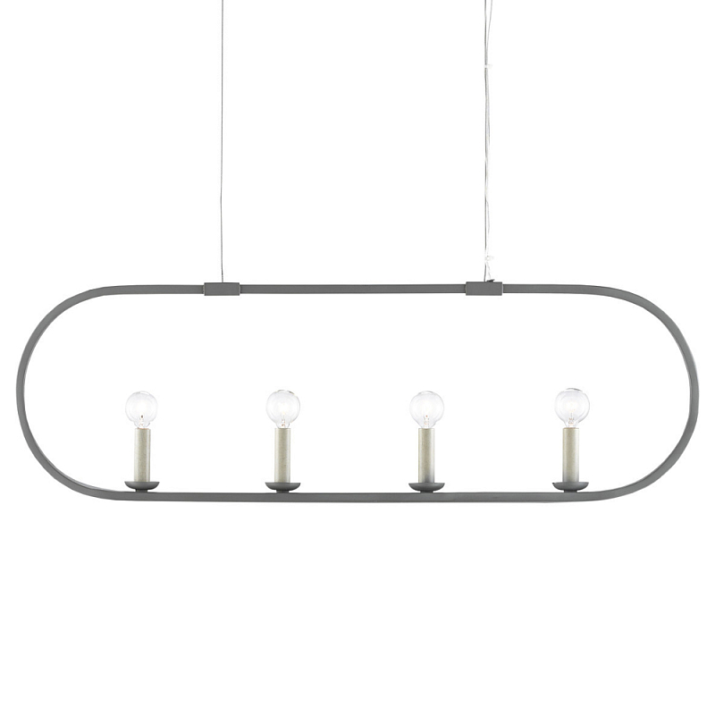 Люстра линейная в овальной раме Traditional Clean Lines Серый Люстра линейная в овальной раме Traditional Clean Lines Серый в Костроме | Loft Concept
