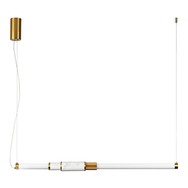 Подвесной светильник BERT FRANK Cylinder Золотой Белый Мрамор Bianco в Костроме | Loft Concept 