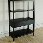 Стеллаж Elsa Dreams Black со стеклянными полками и ящиком варинант исполнения - 6 | Loft Concept в Костроме