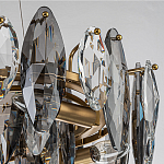 Люстра подвесная с овальными подвесками из стекла дымчатого цвета Harlow Crystal Round варинант исполнения - 4 | Loft Concept в Костроме