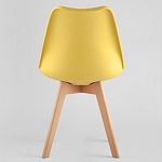 Стул с основой из пластика и мягким сиденьем Arvika Yellow варинант исполнения - 4 | Loft Concept в Костроме
