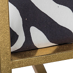 Кресло с металлическим золотистым каркасом и мягкой обивкой с чёрно-белым принтом зебры Wild animals варинант исполнения - 4 | Loft Concept в Костроме