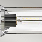 Бра для ванных комнат горизонтальное с 2-мя прозрачным цилиндрическим плафонами на круглом основании Hinkley варинант исполнения - 8 | Loft Concept в Костроме