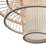 Подвесной светильник фигурный из деревянных прутьев с плафоном из натуральной ткани Light Inside the Cell варинант исполнения - 7 | Loft Concept в Костроме