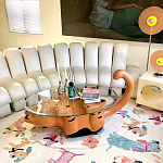 Дизайнерский журнальный стол с основанием в виде кота Bivan варинант исполнения - 3 | Loft Concept в Костроме