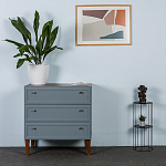 Комод серый из массива бука с 3-мя ящиками Wenge Light варинант исполнения - 5 | Loft Concept в Костроме