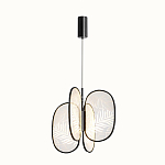 Люстра с гравировкой на акриловых плафонах Gravyura Black D 50 см варинант исполнения - 2 | Loft Concept в Костроме