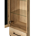 Шкаф-витрина в стиле лофт с чёрной стеклянной дверью Urban Style Space варинант исполнения - 3 | Loft Concept в Костроме