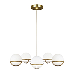 Люстра с 5-ю белыми шарообразными плафонами в сферические каркасах Feiss варинант исполнения - 2 | Loft Concept в Костроме