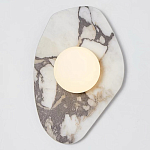 Бра с каменным основанием и плафоном из стекла в форме шара Shaw Marble Lighting варинант исполнения - 1 | Loft Concept в Костроме