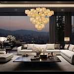 Люстра подвесная с квадратными плафонами из натурального камня Glowing Spheres варинант исполнения - 8 | Loft Concept в Костроме