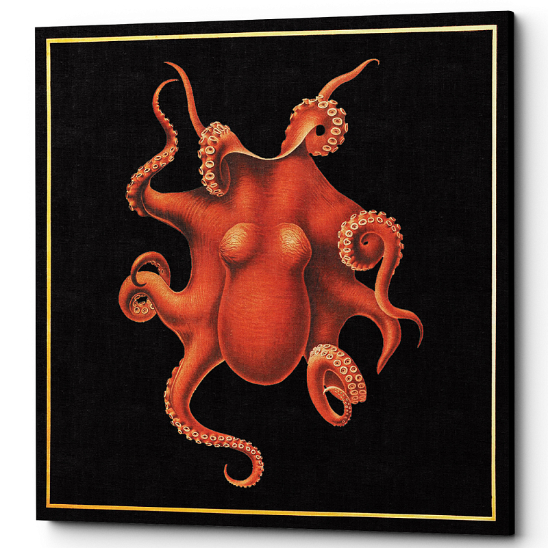 Постер Octopus Poster Черный Красный Постер Octopus Poster Черный Красный в Костроме | Loft Concept