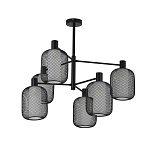 Люстра потолочная с абажурами из металлической сетки Loft Grid Pendant Gold варинант исполнения - 5 | Loft Concept в Костроме