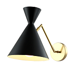 Бра черного цвета с конусообразным плафоном на золотом основании Loft Metal варинант исполнения - 2 | Loft Concept в Костроме