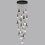 Люстра каскадная с 24-мя рельефными прозрачными плафонами в форме лепестков Glass Pod  варинант исполнения - 5 | Loft Concept в Костроме