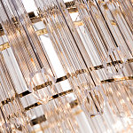 Люстра подвесная круглая с прозрачными хрустальными трубками и золотистым каркасом Диаметр 60 см Hexagon Tube Light варинант исполнения - 3 | Loft Concept в Костроме