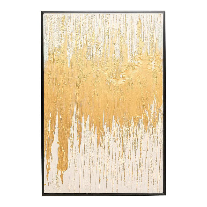 Картина Gold Abstract Глянцевое золото Бежевый в Костроме | Loft Concept 