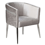 Стул серый велюровый со стеганной спинкой Focus on Convenience варинант исполнения - 1 | Loft Concept в Костроме