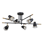 Потолочный светильник с конусообразными плафонами с контрастным сочетанием бронзы и глубоким черным цветом Aurika варинант исполнения - 2 | Loft Concept в Костроме