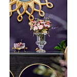 Ваза из прозрачного стекла на бронзовой подставке с ободком и ручками в виде стрекоз Eden Garden варинант исполнения - 6 | Loft Concept в Костроме