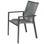 Стул темно-серый с высокой плетеной спинкой и сиденьем Braided Strength варинант исполнения - 6 | Loft Concept в Костроме