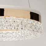 Люстра в виде кольца золотого цвета с прозрачными вставками Radiant Rail варинант исполнения - 9 | Loft Concept в Костроме