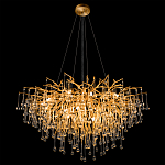 Люстра подвесная с прозрачными стеклянными подвесками в форме капель Диаметр 100 см Droplet Chandelier варинант исполнения - 5 | Loft Concept в Костроме