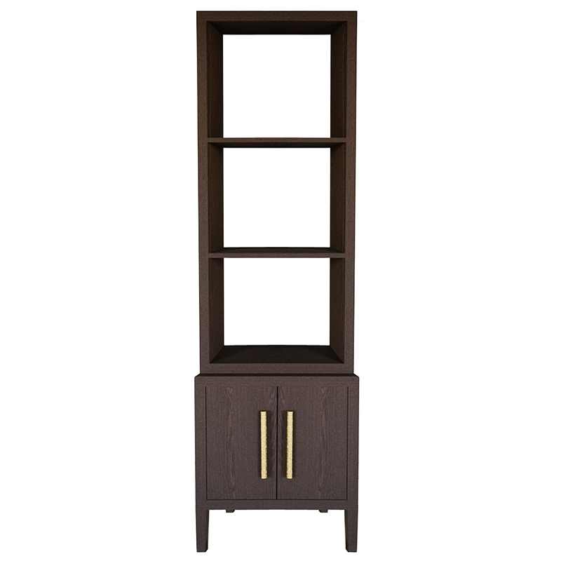 Этажерка Primo с тумбой шпон темный орех Темный дуб Золотой в Костроме | Loft Concept 