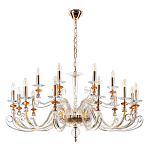 Люстра с 18-ю лампочками и изогнутыми прозрачными элементами из стекла Twisted Glass Candles Chandelier варинант исполнения - 2 | Loft Concept в Костроме