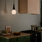 Подвесной светильник каплевидной формы с комбинированным плафоном из стали и белого матового стекла Kichler варинант исполнения - 9 | Loft Concept в Костроме